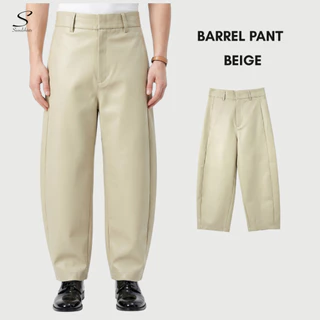 SEOULSHIRTS กางเกงบาร์เรลทรงบอลลูน ผ้าชิโน่คอตตอนรุ่นหนา UNISEX BARREL CHINO PANTS ทรงสวย ขายาว ผ้าหนาคงทน P0140