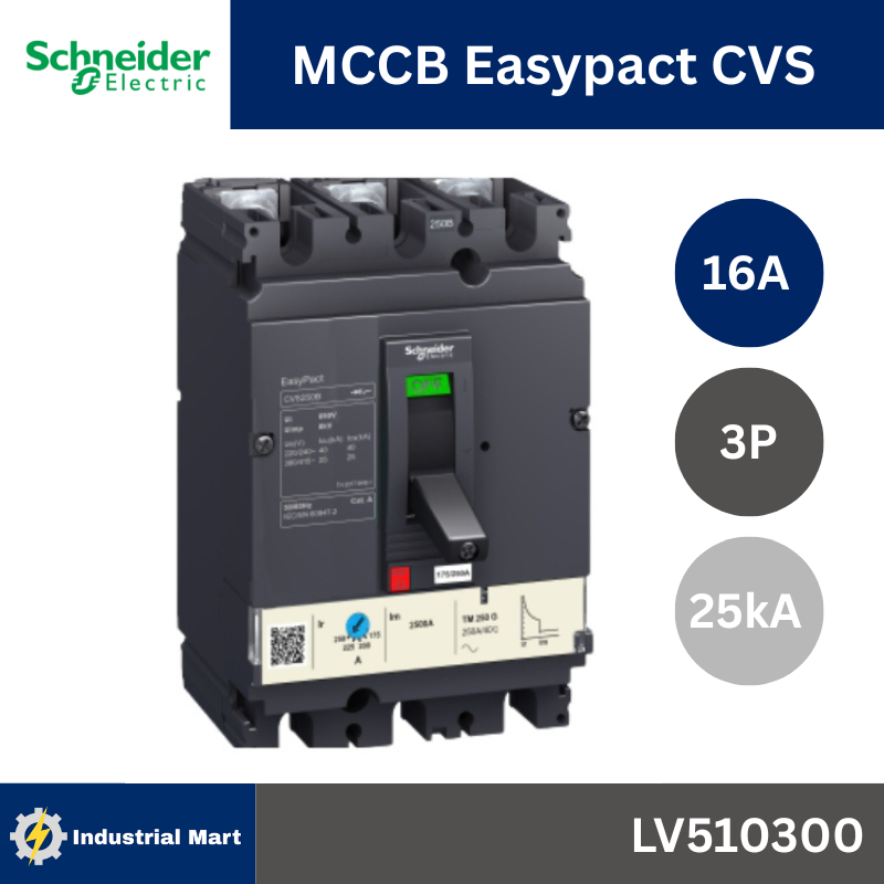 Schneider Electric LV510300-LV510307 EasyPact CVS (3P) ติดตั้งพร้อม Thermal-Magnetic (TM-D) Trip uni