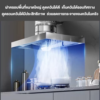 เครื่องดูดควันสแตนเลสขนาด 6-12 นิ้ว รุ่นกดปุ่ม พร้อมท่อระบายอากาศที่เข้าชุดกัน สำหรับใช้ในครัว