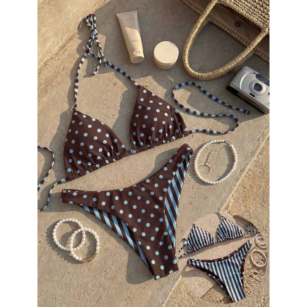 พร้อมส่ง🌸💛ส่งภายใน24ชม💛🌸bikini ใส่ได้2ด้านค้าบ  มีฟองน้ำ🌸
