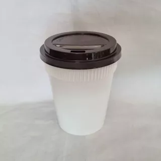 แก้วพลาสติก แก้วกาแฟร้อน ถ้วยพลาสติกกาแฟร้อน 8 oz. PPแข็ง สีขาวและแบบพิมพ์ลายกาแฟ
