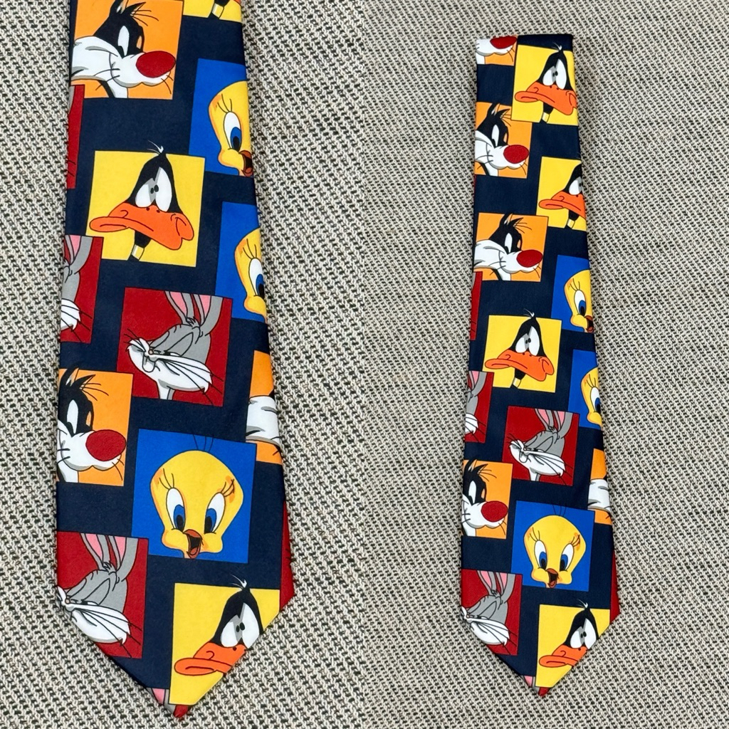 𓍯🎀 พร้อมส่ง 1-2 วันถึง เนคไท Looney tunes (ลูนี่ตูนส์) เนคไทลายการ์ตูน 🌷 (necktie)