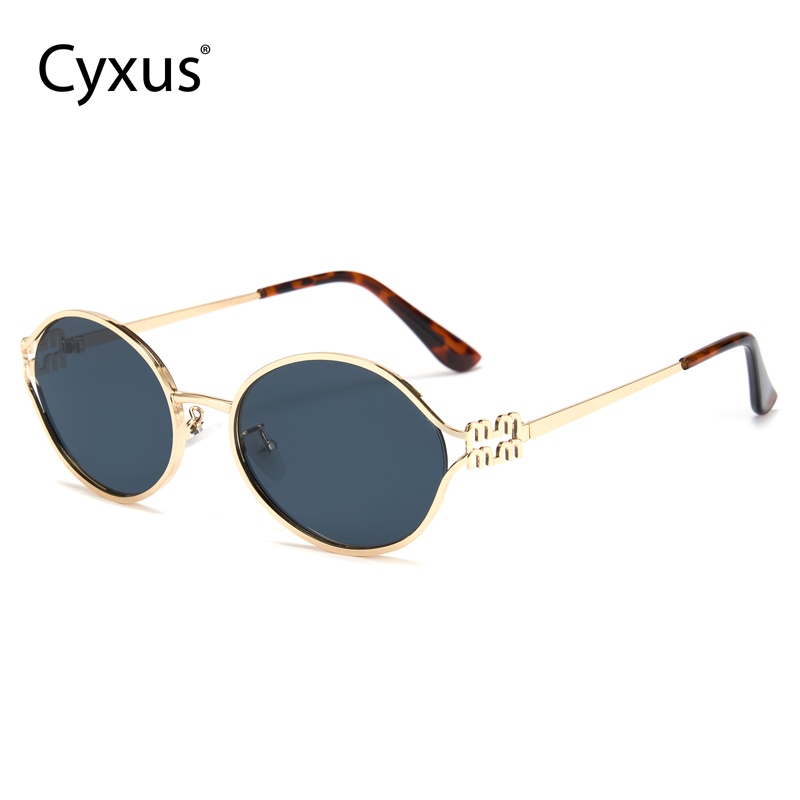 Cyxus แว่นกันแดดทรงรีสำหรับผู้หญิง กรอบสแตนเลสสตีล ป้องกันรังสียูวี 400 เลนส์ AC 1284