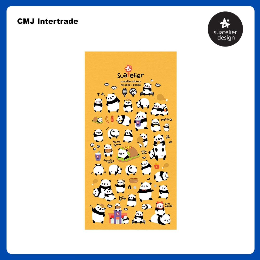 SUATELIER สติกเกอร์น่ารัก ตกแต่งบ้าน ตกแต่งสมุด ลายแพนด้าน่ารัก no.1004 PANDA