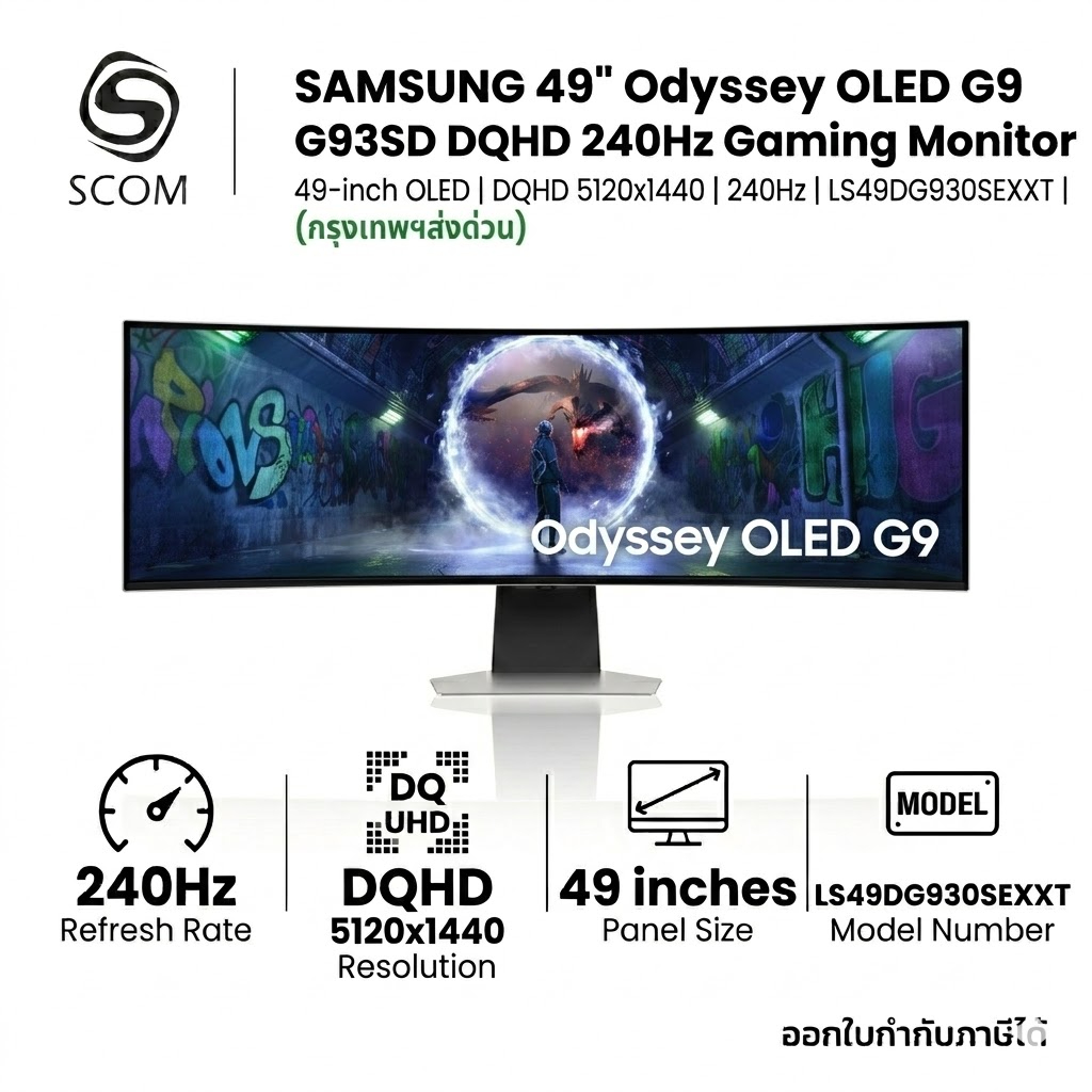 (Pre-order) SAMSUNG 49" Odyssey OLED G9 G93SD DQHD 240Hz Gaming Monitor (LS49DG930SEXXT)