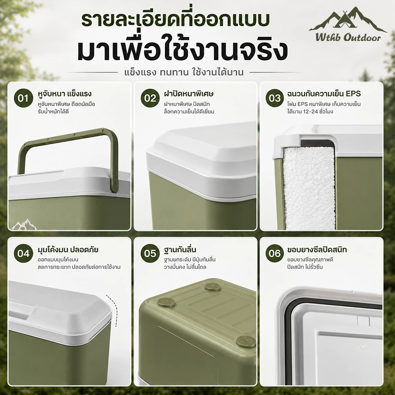 กระติกน้ำแข็ง กล่องเก็บความเย็น พกพา 6L/10L/16L/30L thumbnail 5