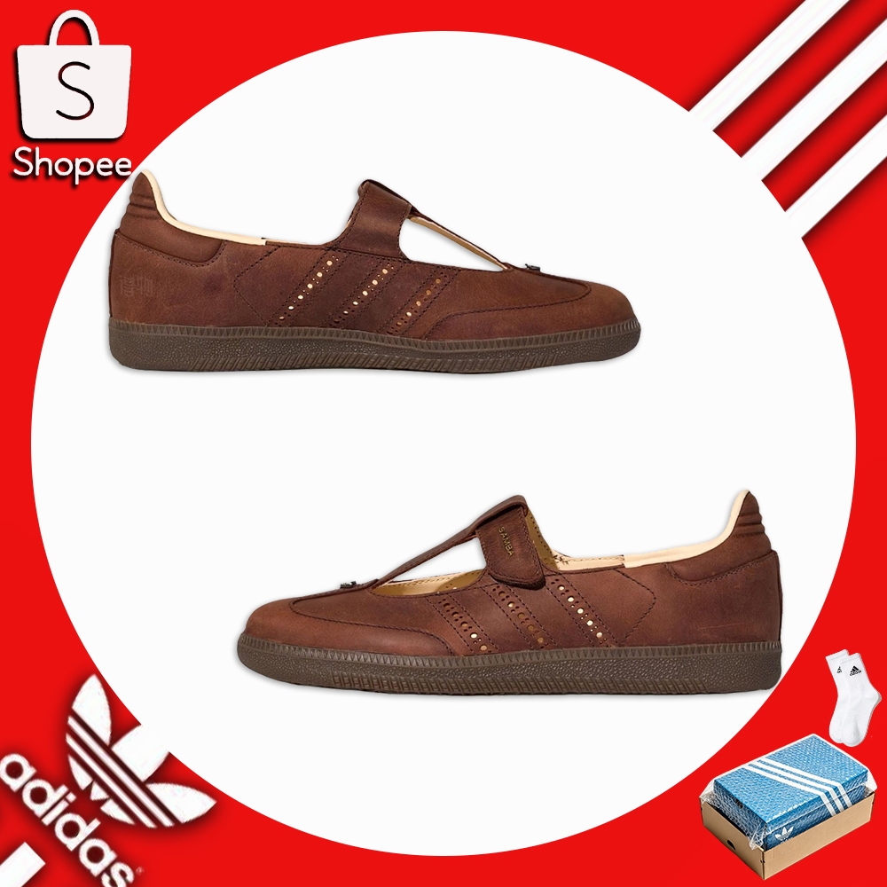 Adidas Originals Samba Jane, comfortable and versatile Mary Jane shoes, unisex, brown.