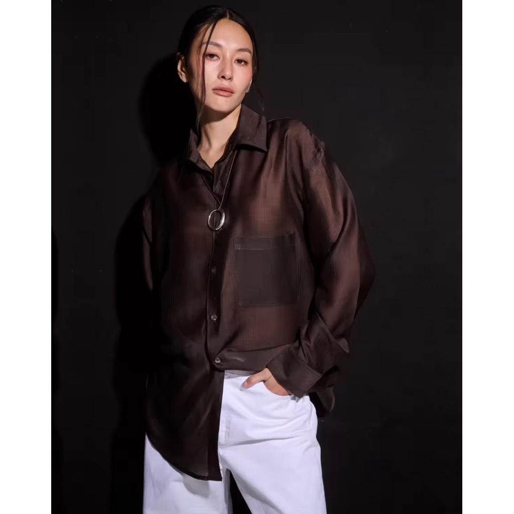 AMR DE SAISON ( AIMER ) - Oversized Shirt with AIMER Embroidery size L สภาพ 99%