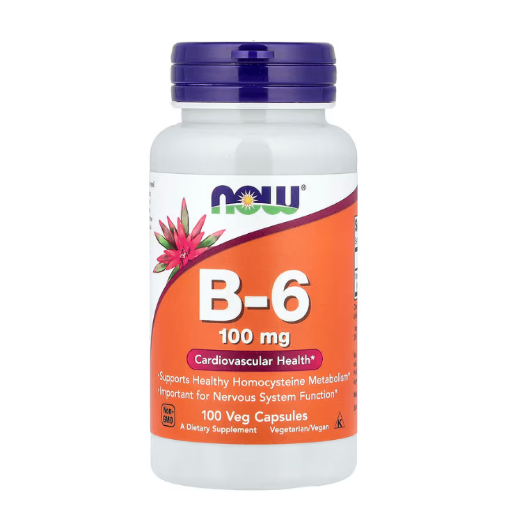 NOW Foods, B-6, 100 mg, 100 Veg Capsules