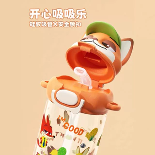 Zootopia นิค&จูดี้ 580ml พร้อมหลอดดูด และสายคล้องคอ