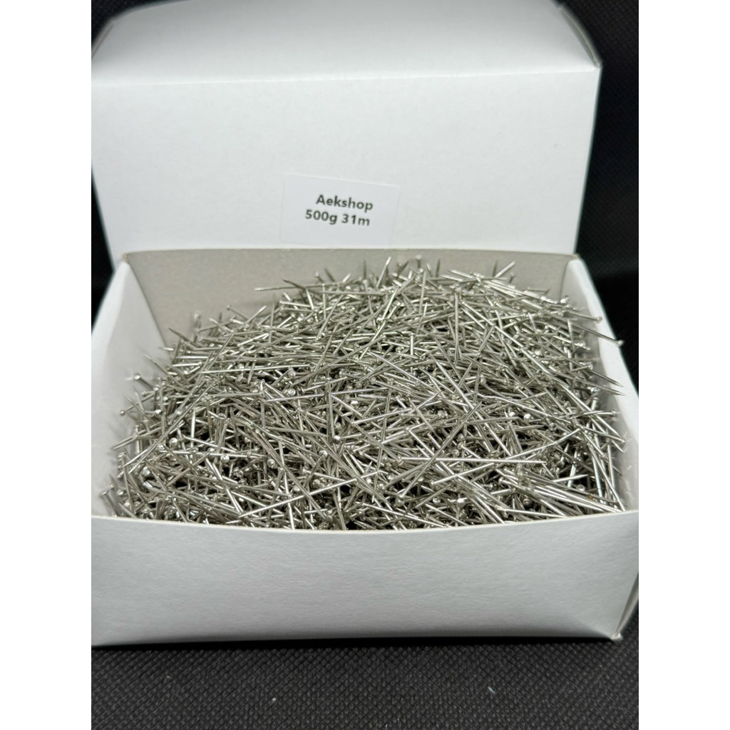 เข็มหมุดปักกระทง เข็มหมุดทำกระทง  มี2แบบตะปูเข็ม 500g ขนาด 31มิล มีตะปูประมาณ 4000+  กรัม ขนาด26มิล ตะปูประมาณ 4700 ตัว