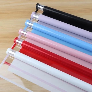 กระดาษห่อดอกไม้ ขอบใส กันน้ำ หลายสี สำหรับจัดช่อดอกไม้ DIY ห่อของขวัญ งานแฮนด์เมด