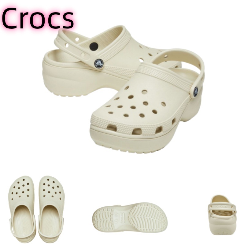 CROCS รองเท้าลำลองผู้หญิง CLASSIC PLATFORM CLOG รุ่น 2067502Y2 - BONE