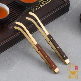 ที่คีบทองเหลือง ที่คีบชา ที่คีบถ้วยชา สวย หรู ดูดี มีสไตล์ Copper Tea Clip Ebony Handle Household Tea Leaf