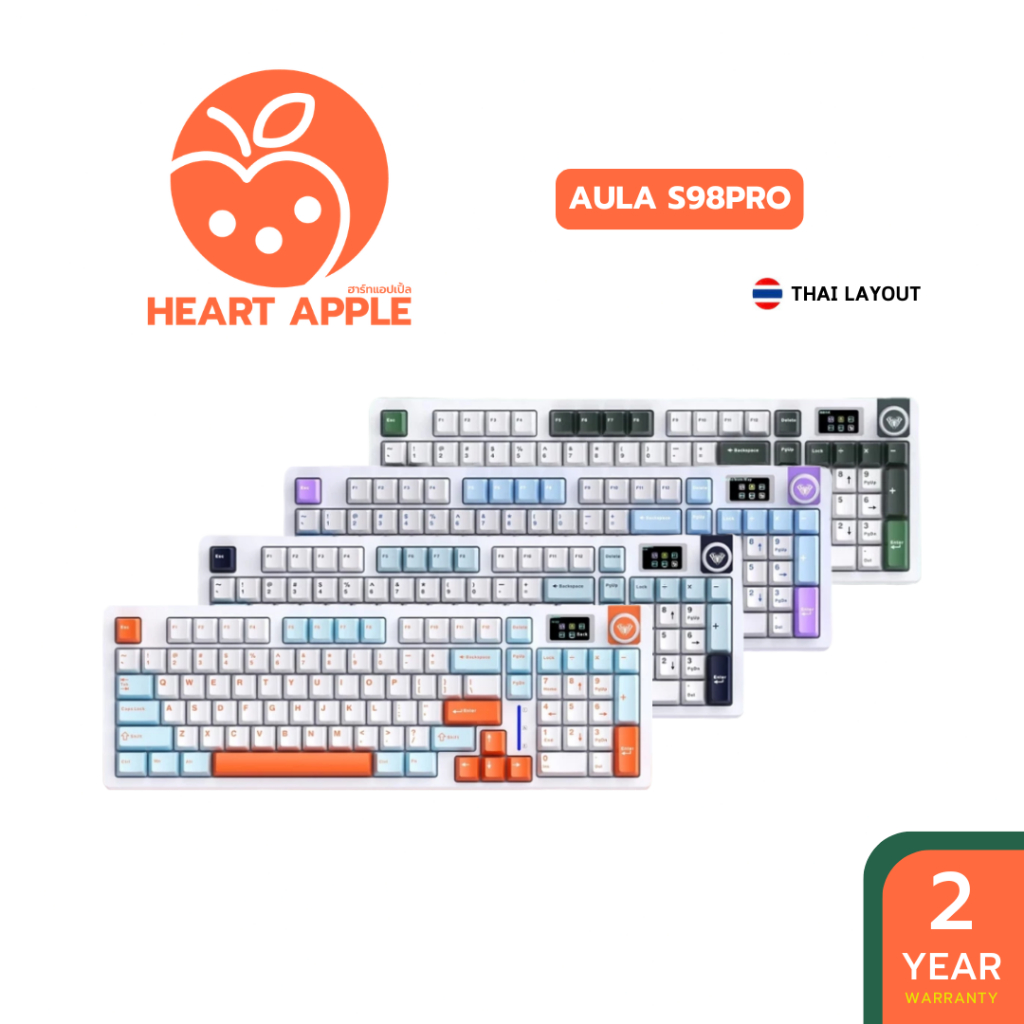 คีย์บอร์ดไร้สาย AULA S98Pro Display Gasket Mechanical Keyboard