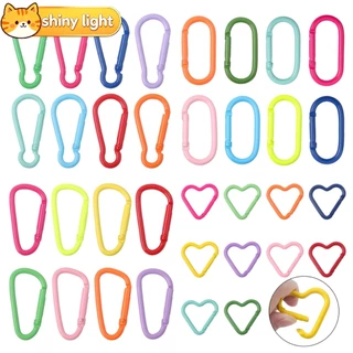 ตัวเชื่อมกุญแจรูปตัว D หัวใจ เปิดปิดได้สีลูกอม อุปกรณ์ DIY ทำพวงกุญแจ ตกแต่งกระเป๋า เครื่องประดับ