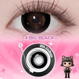 UYAAI [0.50-4.00] 2คู่ คอนแทคเลนส์ BIG-BLACK ขนาด 14.5 มม. สำหรับสาวน้อยน่ารักตาโต ใช้ได้เดือนละครั้ง