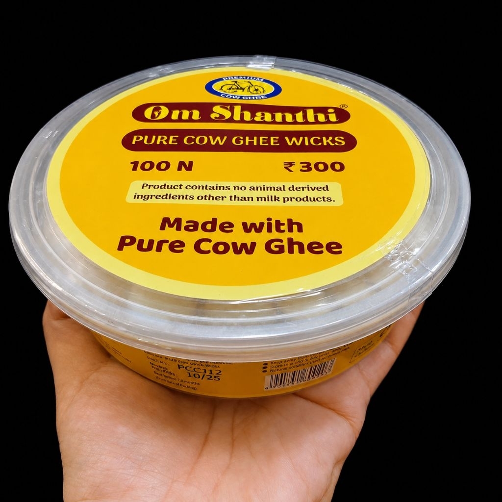 A&R Tewa Bucha _100เม็ด_Gheeสำรับอารตีไฟ/ตะเกียง(Ghee Cotton Wicks)_tall