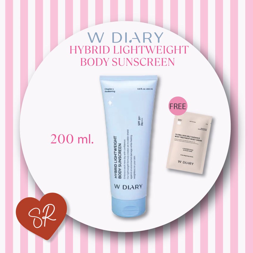 W DIARY HYBRID LIGHTWEIGHT BODY SUNSCREEN SPF50 PA+++ 200 ml. กันแดดสำหรับผิวกาย wdiary