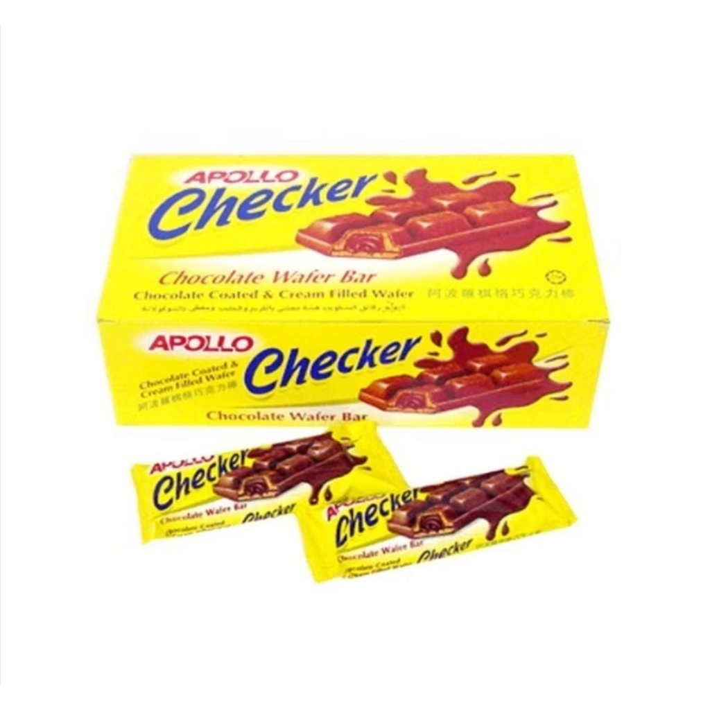 เวเฟอร์เคลือบช็อกโกแลต(Apollo checker) 1 กล่อง บรรจุ 24 ชิ้น