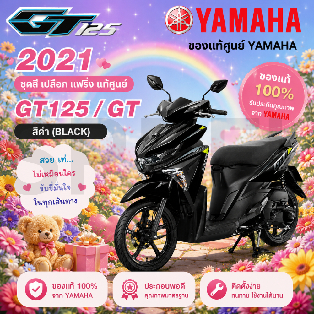 ของแท้ YAMAHA ชุดสี เปลือก แฟริ่ง แท้ศูนย์ GT125 GT จีที รุ่นปี 2021 สีดำ  รับประกันคุณภาพจาก YAMAHA