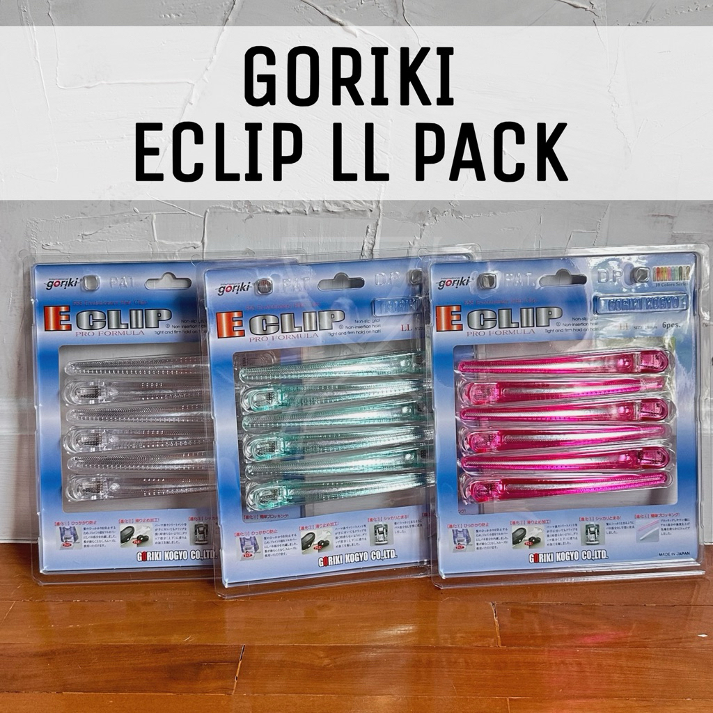 (พร้อมส่ง/ของญี่ปุ่นแท้ราคาถูกที่สุด) GORIKI E CLIP LL SIZE 13.8 CM 6 PCS PACK  กิ๊บติดผมคุณภาพสำหรับร้านทำผม