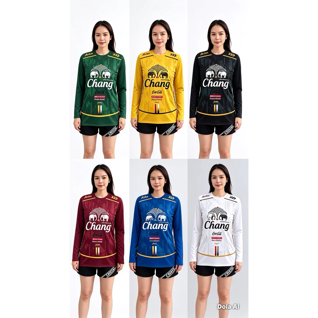 เสื้อกีฬาแขนยาว Chang เสื้อกีฬาคอกลม ผ้าไมโครสปอร์ต ระบายอากาศดี ทรง สปอร์ตกีฬา ดีไซน์เริ่มง่ายใส่ได้ทุกโอกาส