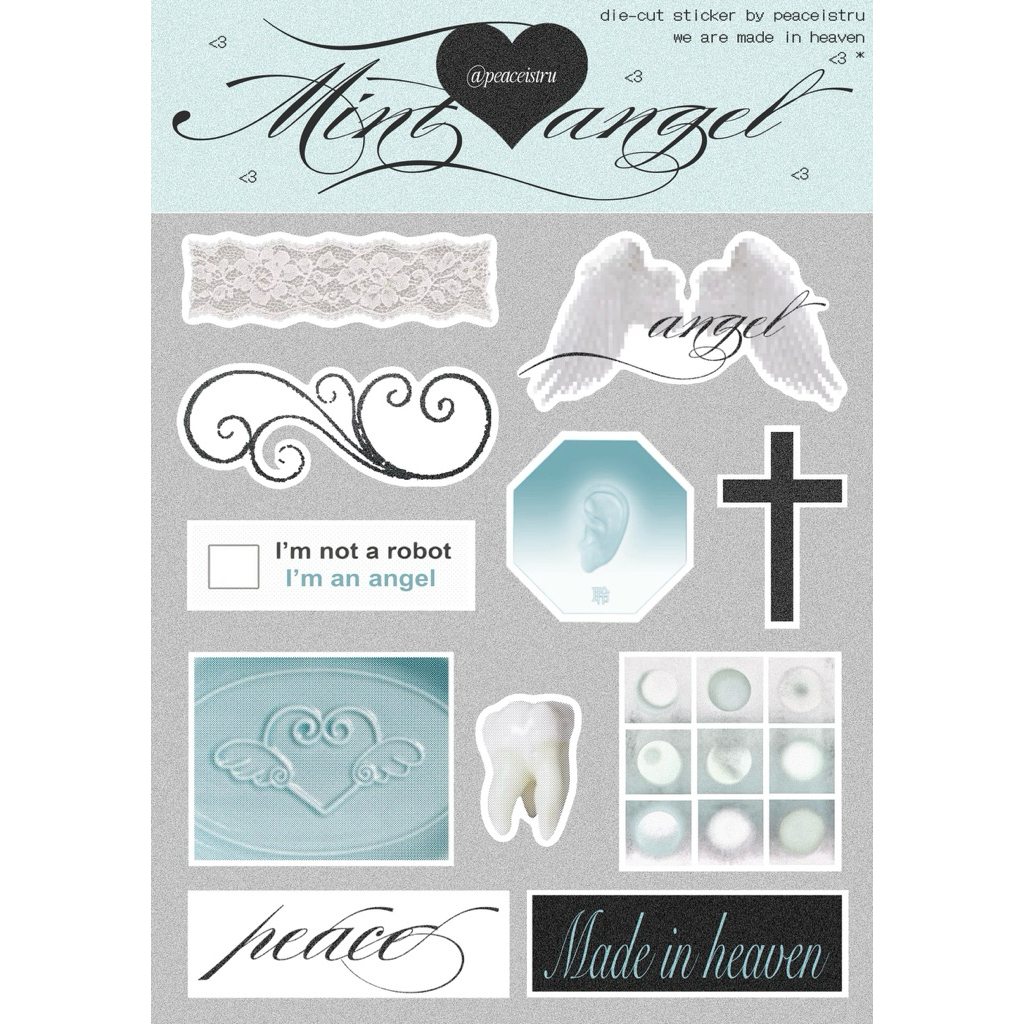 50% die-cut sticker mint . angel 🪽 สติกเกอร์ไดคัท