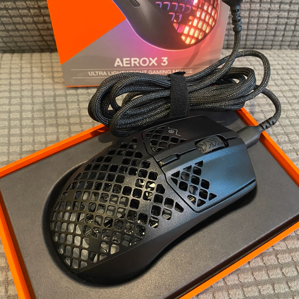 [ส่งฟรีค่ะ] Steelseries Aerox 3 Wired Gaming Mouse เมาส์เกมมิ่ง สีดำ⚡️มือสอง⚡️