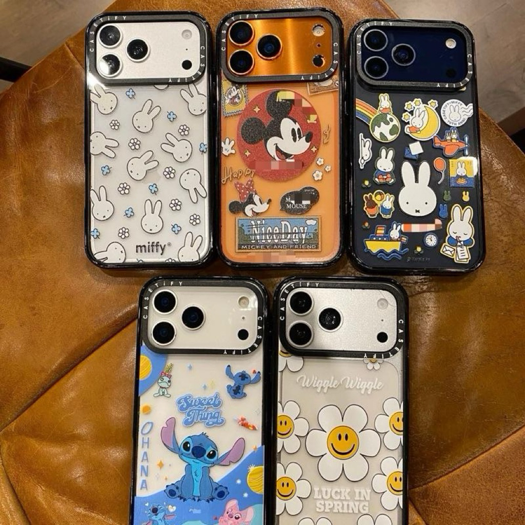 เคสอะครีลิคสกรีนลาย น่ารักๆ ขอบสีเทาดำ งานหนากันกระแทก ขอบนิ่มหลังแข็ง