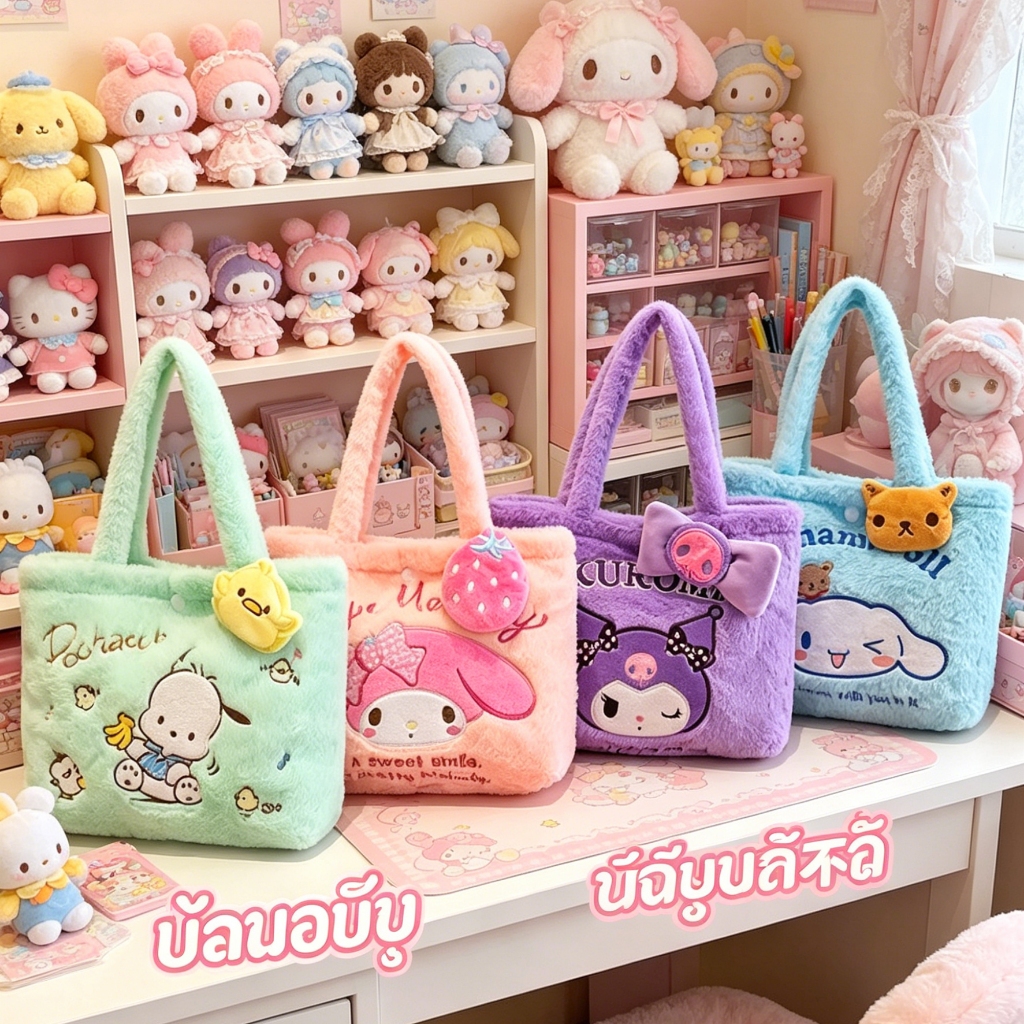 พร้อมส่งในไทย กระเป๋าสุดน่ารัก กระเป๋าถือ จุของได้เยอะ กระเป๋าถือ กระเป๋าการ์ตูนน่ารัก สไตล์เกาหลี