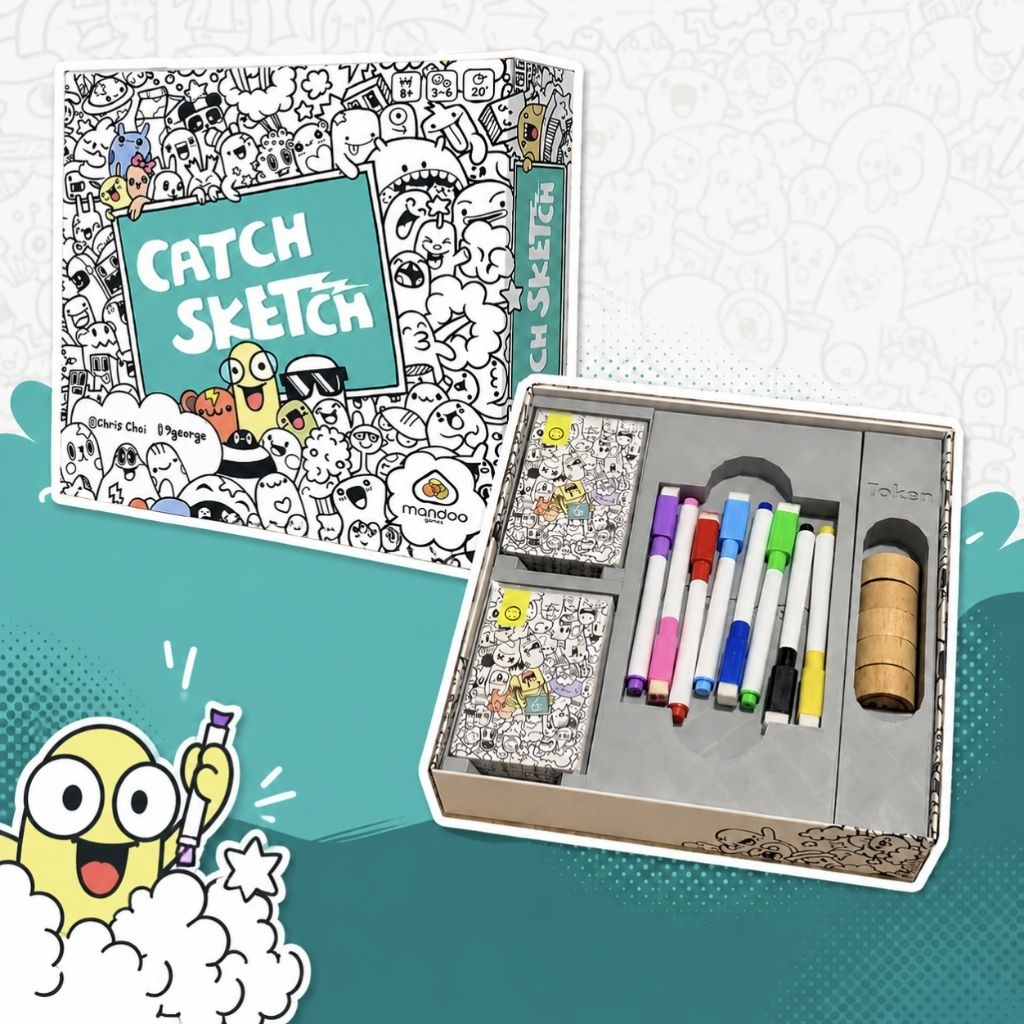 ​ Catch Sketch Insert & Organizer | ชุดจัดระเบียบบอร์ดเกม Catch Sketch วัสดุ PETG | งาน 3D Print (ไม่รวมตัวเกม)
