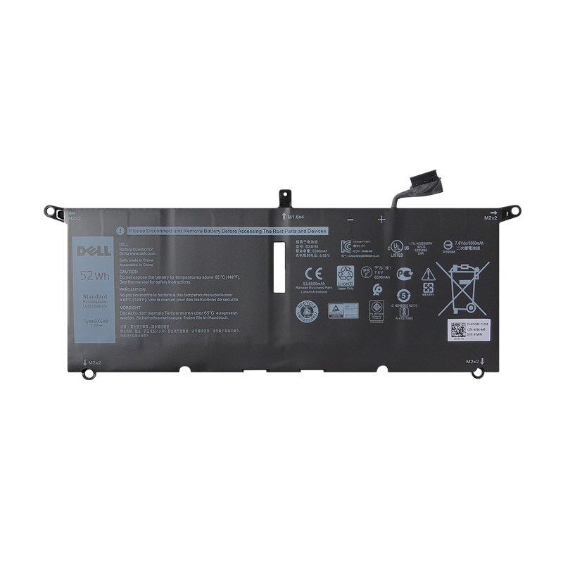 DXGH8 Laptop Battery for XPS 13 9370 9380 13 7390 7391 5390 5391 14 7400 7490 G8VCF H754V