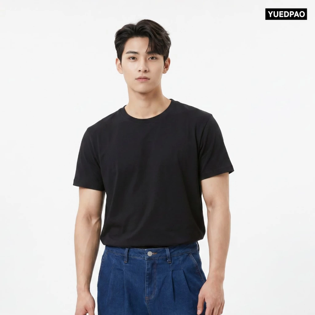 Yuedpao Ultrasoft Non-Iron (Unisex) - Round Neck สี Black เสื้อยืดคอกลม สีดำ ผ้านุ่ม ใส่สบาย ไม่ต้องรีด thumbnail 7