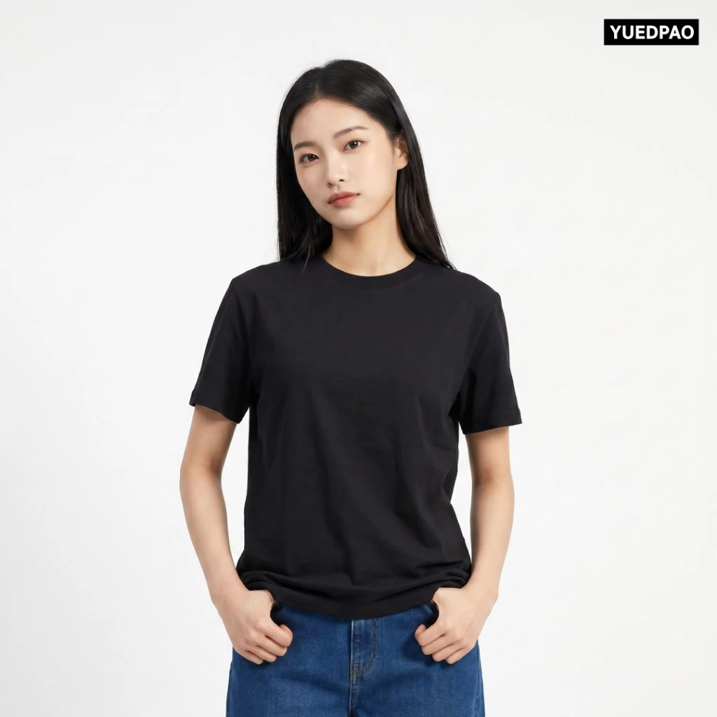 Yuedpao Ultrasoft Non-Iron (Unisex) - Round Neck สี Black เสื้อยืดคอกลม สีดำ ผ้านุ่ม ใส่สบาย ไม่ต้องรีด thumbnail 8