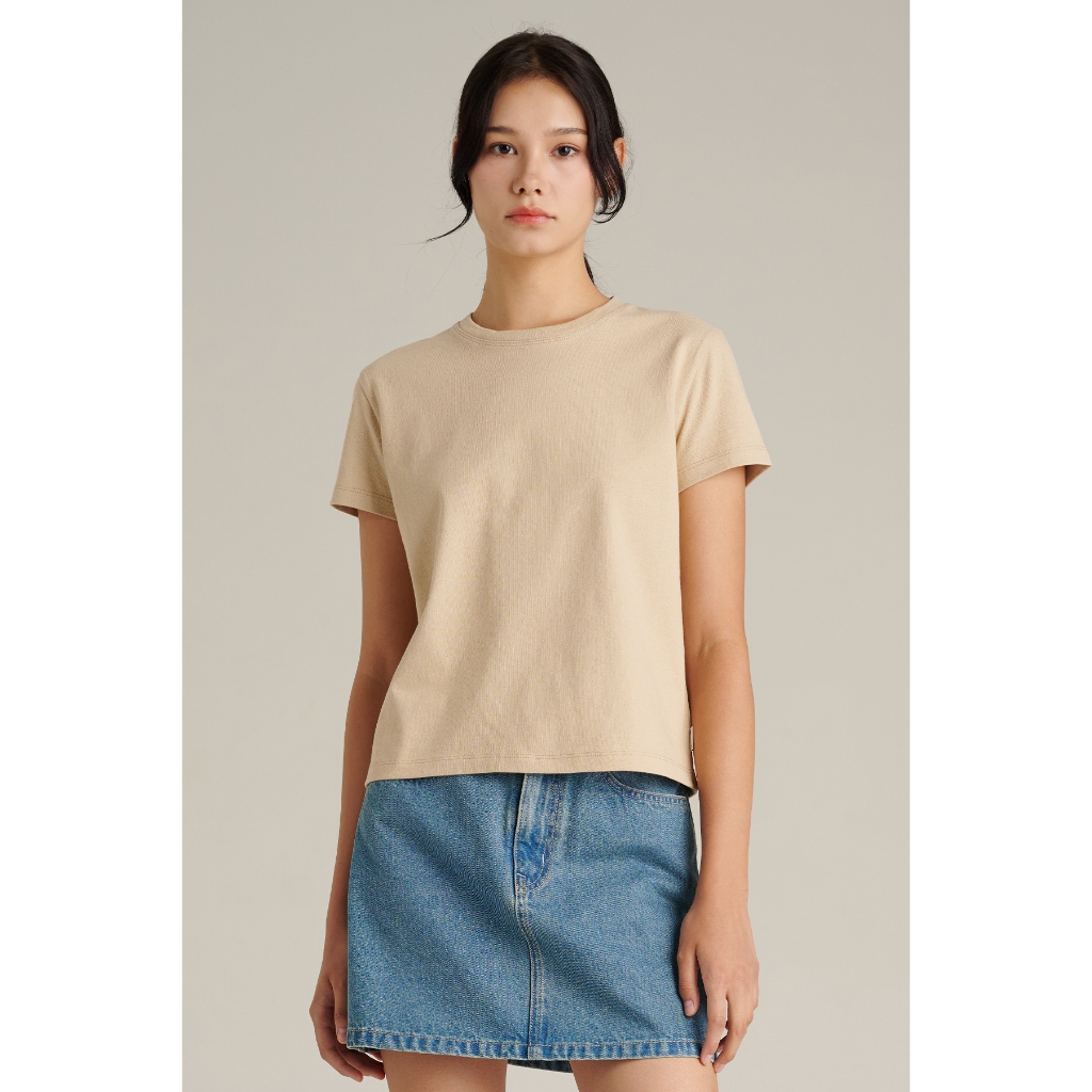 Mc JEANS (แม็คยีนส์) เสื้อยืดผู้หญิง เสื้อยืดแขนสั้น ทรงรีแลกซ์ Relax Fit T-Shirt มีให้เลือก 10 สี MTSPD63