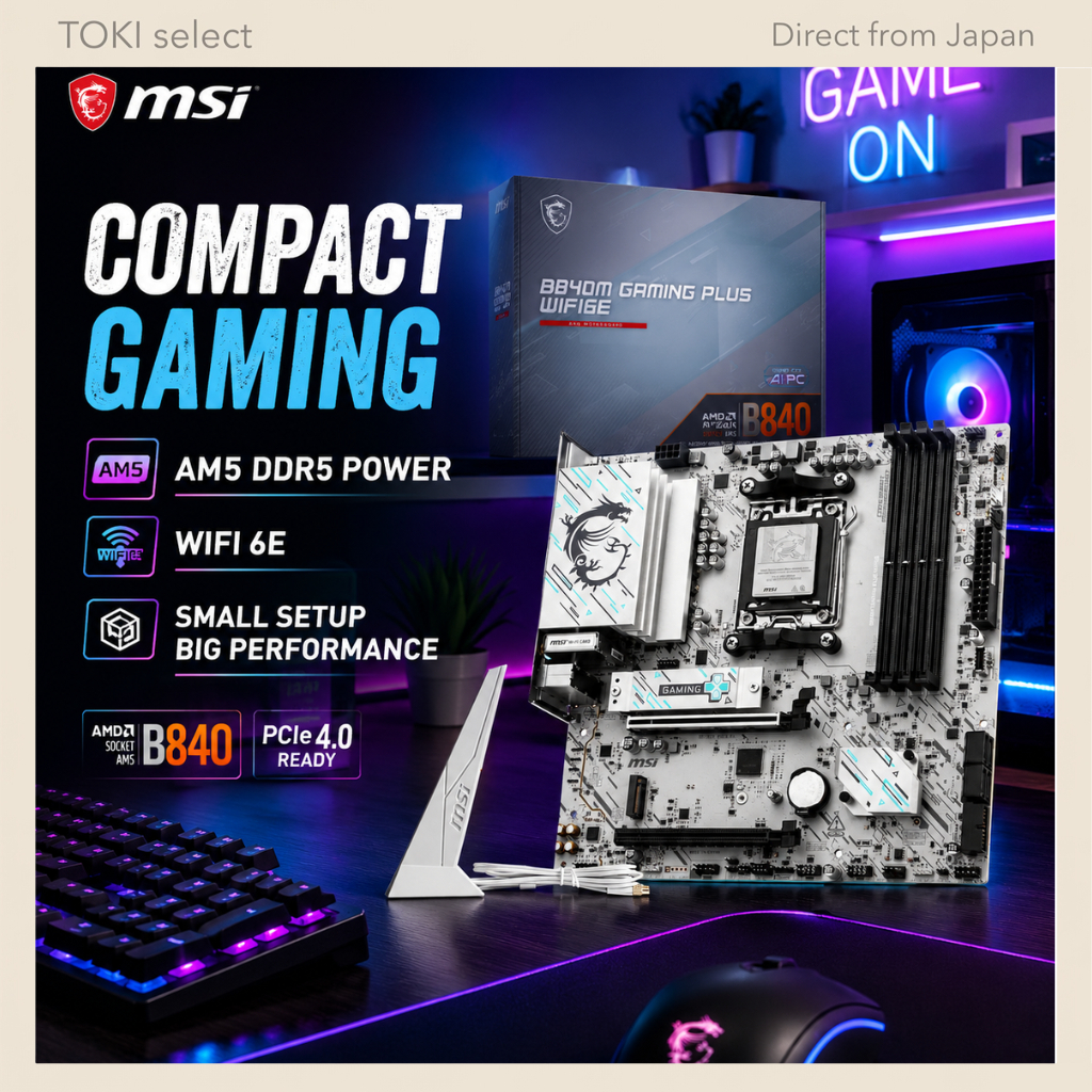 MSI B840M GAMING PLUS WIFI6E AM5 DDR5 mATX Gaming Motherboard Compact RGB Setup