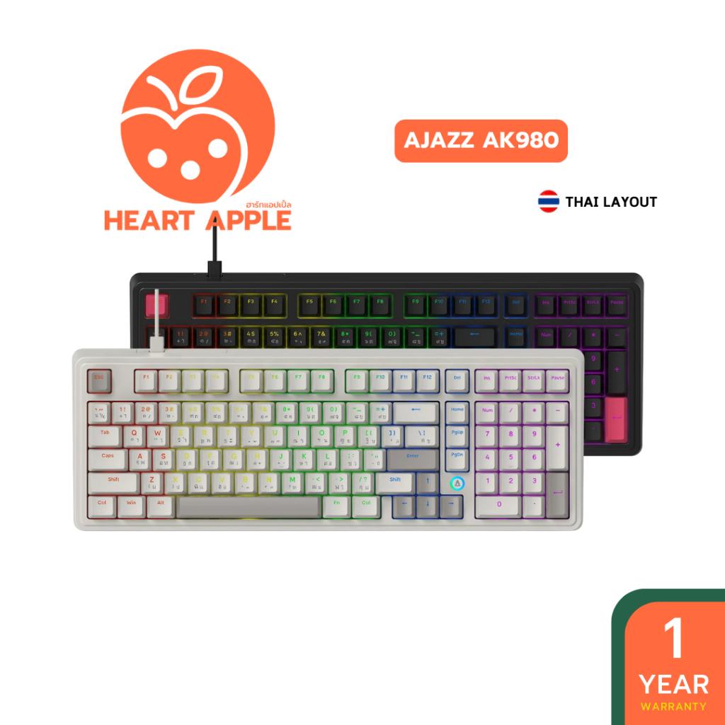 คีย์บอร์ดเกมมิ่ง Ajazz AK980 Wired Mechanical Red Switch Keyboard