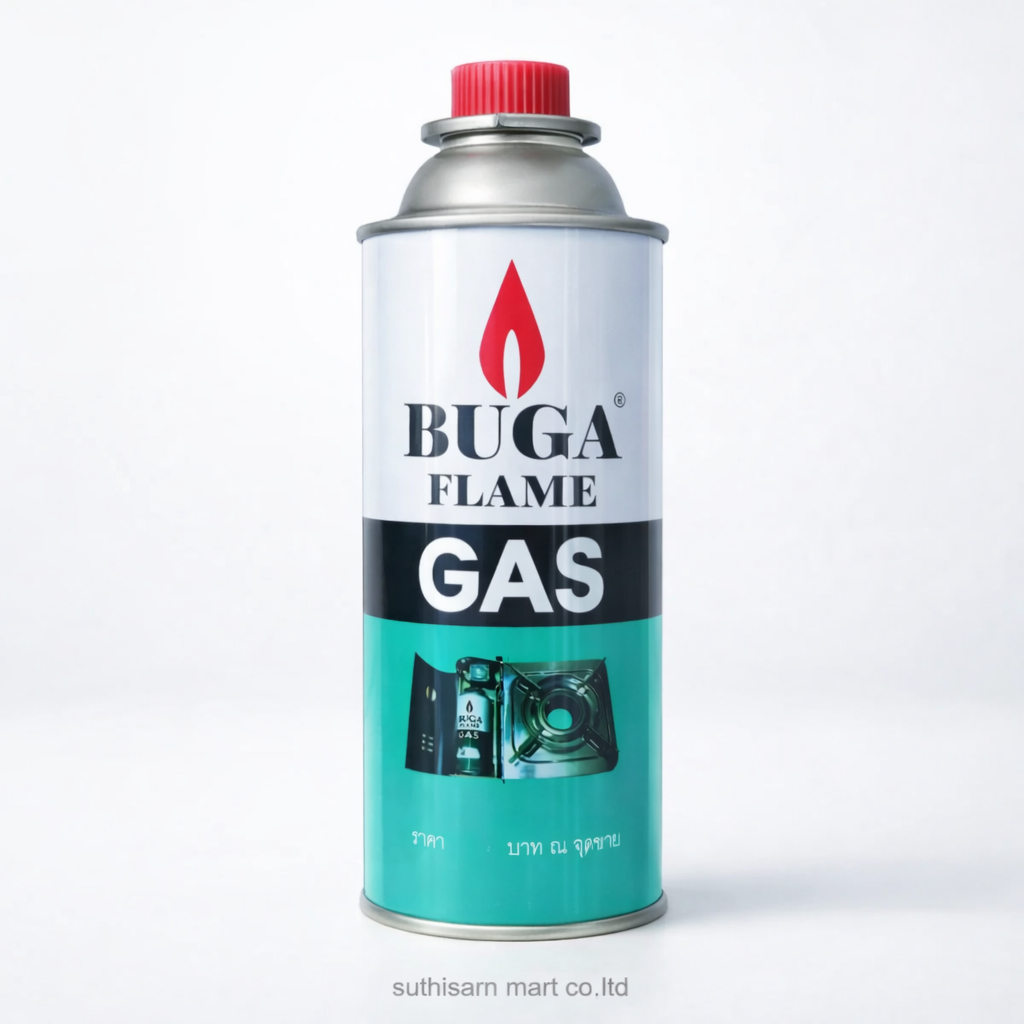 Buga Flame แก๊สกระป๋อง 375g (ฝาแดง) สำหรับเตาแก๊สปิคนิคและหัวพ่นไฟ ไฟแรง คุ้มค่า พร้อมส่ง