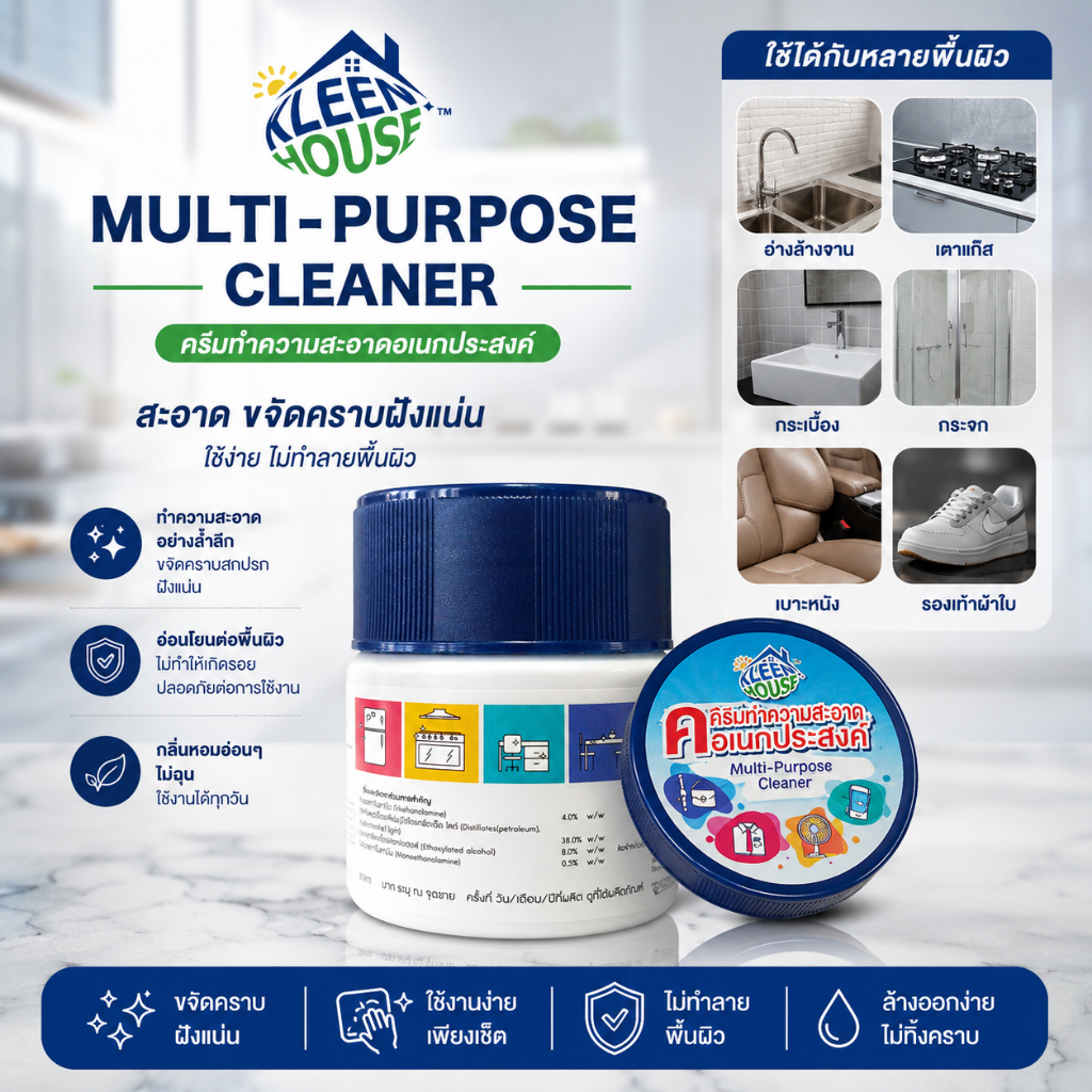KLEEN HOUSE Multi-Purpose Cleaner ครีมทำความสะอาดอเนกประสงค์
