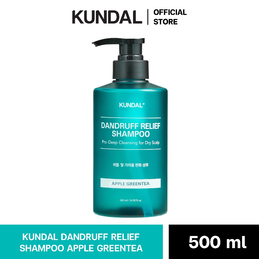 KUNDAL DANDRUFF RELIEF SHAMPOO APPLE GREENTEA คุนดัล แดนดรัฟ รีลีฟ กลิ่น แอปเปิ้ล กรีนที 500 มล.