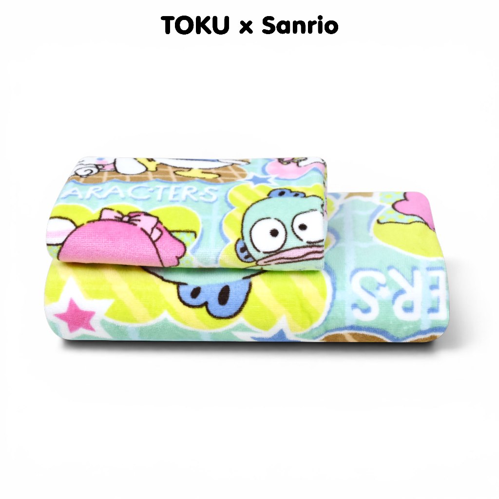 "ของแท้ 100%" ผ้าขนหนู SANRIO MIX CHARACTERS MX-2601ขนาด 16x32 นิ้ว(เช็ดผม)