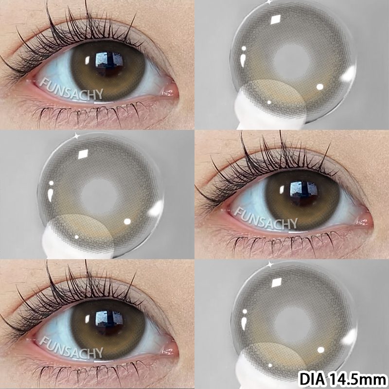 คอนแทคเลนส์สายตาสั้น 0.00~-8.00 HAWAII คอนแทคเลนส์ สีเทา สีน้ําตาลมุก 14.5 มม จัดส่งจากประเทศไทย