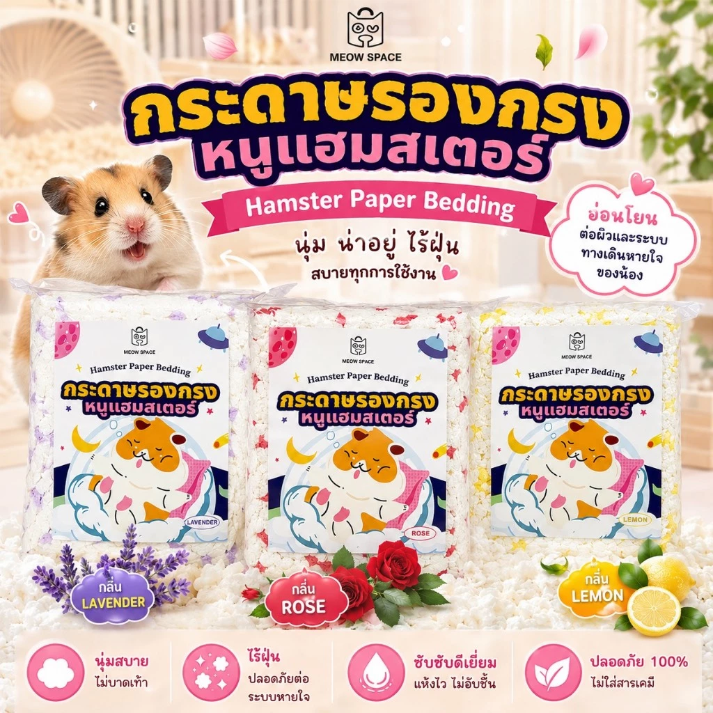 Meow Space กระดาษรองกรงหนูแฮมสเตอร์ H003 ขนาด 450 กรัม