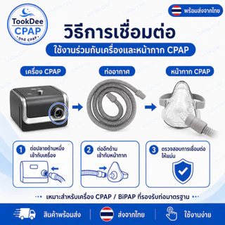 ท่อ CPAP 22 มม. ใช้งานได้กับ CPAP Resmed Phillip Yuwell BMC Ventmed tube 1.8m ขนาดมาตรฐาน ส่งจากไทย