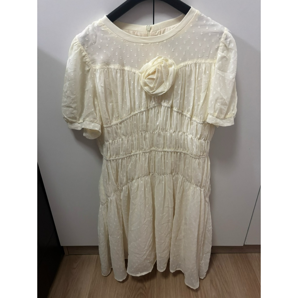 FLAT2112 dressดอกกุหลาบ Size XL สีเหลืองพาสเทล#flat2112 #เดรสflat2112 #flat2112มือ2
