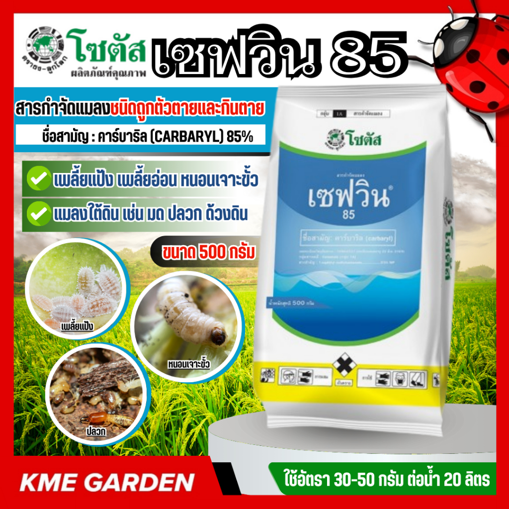 🐞แมลง🐞 เซฟวิน 85 ขนาด 500 กรัม โซตัส คาร์บาริล สารกำจัดแมลง ศัตรูพืช เพลี้ย แมลงปีกแข็ง หนอนเจาะขั้ว ไม่มีสารตกค้าง