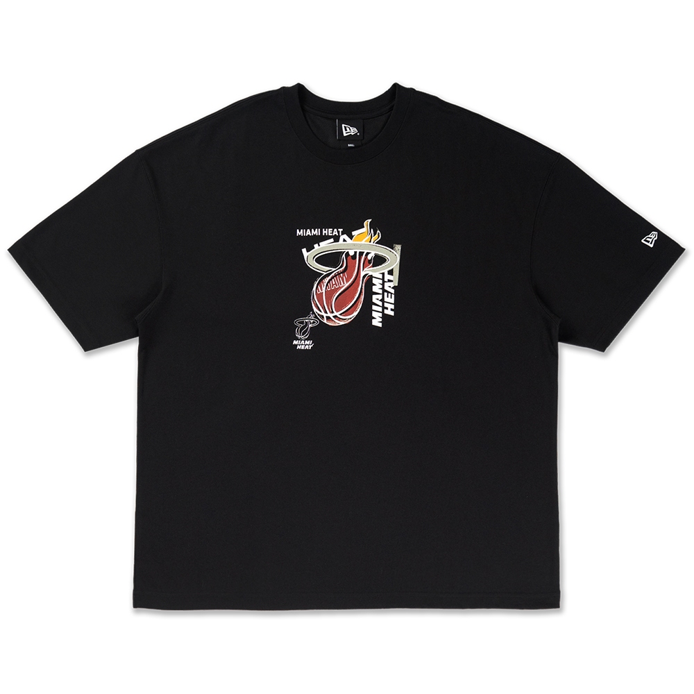 เสื้อโอเวอร์ไซส์ New Era รุ่น Miami Heat Graphic Pack Black Oversized Short Sleeve T-Shirt