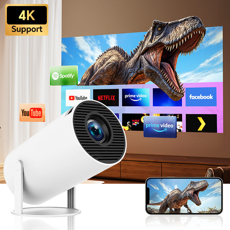 HY300MINI โปรเจคเตอร์ 4K 1080P มินิโปรเจคเตอร์ Project USB  รองรับการมิเรอร์หน้าจอ เชื่อมต่อกับมือถือ