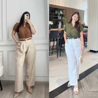 เชิ้ตคอปก ใส่แล้วผอมลงทันที 8สี M-10XL รุ่น TINA